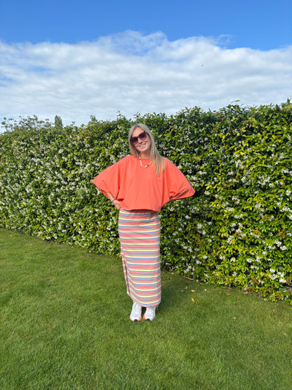 Olive t-shirt - oranje