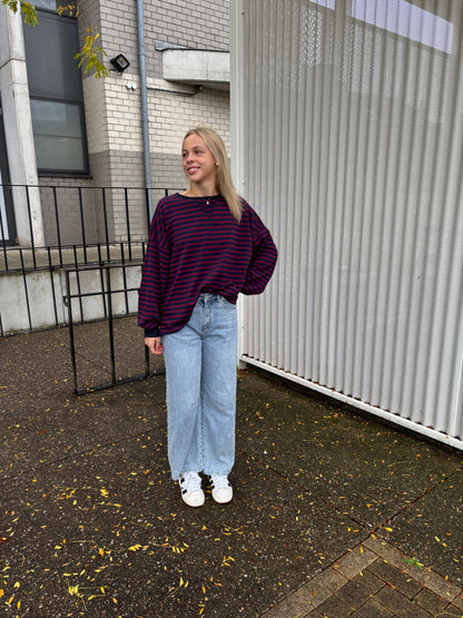 Sammy sweater - bordeaux/donkerblauw