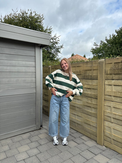 Viv sweater - ecru/groen