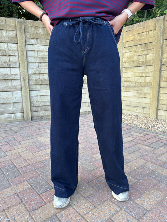 Wide leg jeans - donkerblauw