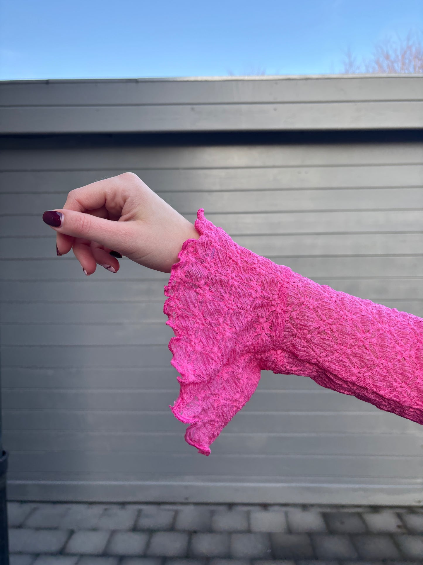 Saar kanten top - roze