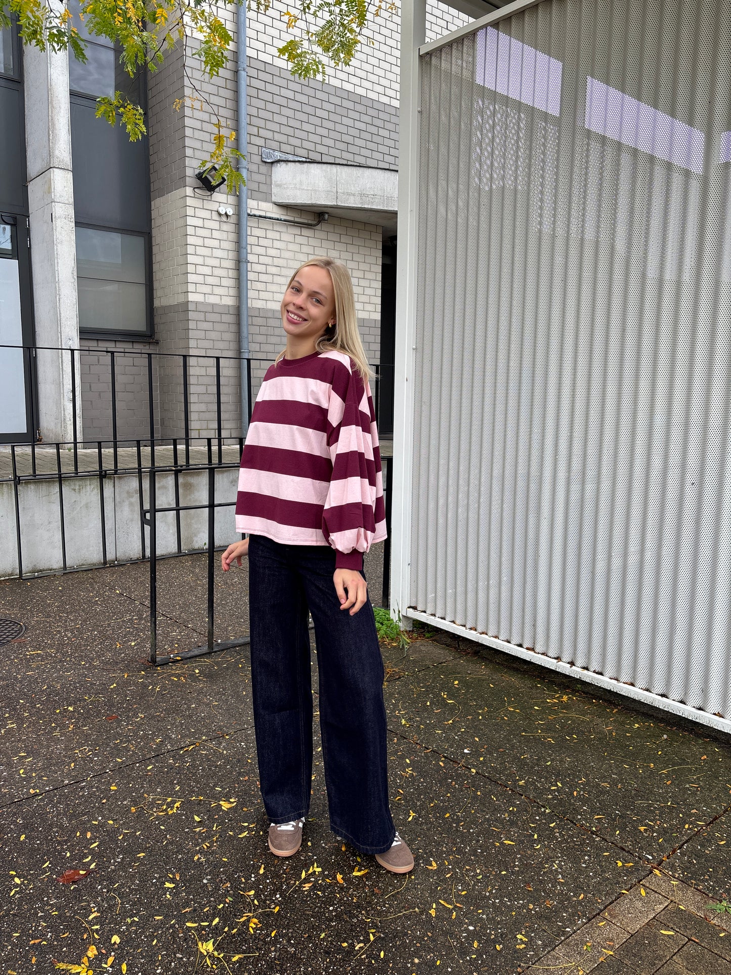 Mona sweater - bordeaux/roze