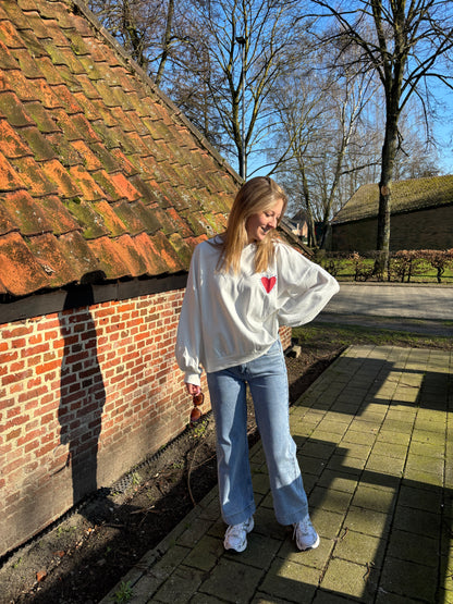 Heart sweater - wit