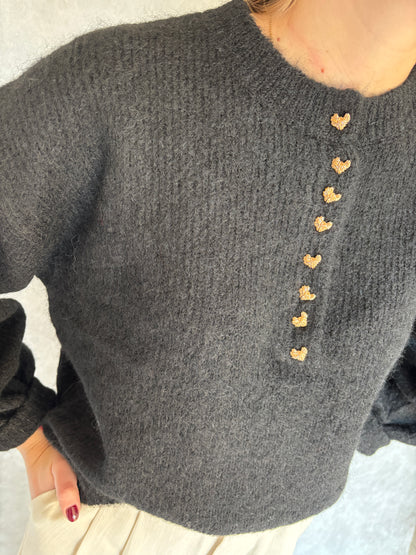 Heart trui - zwart