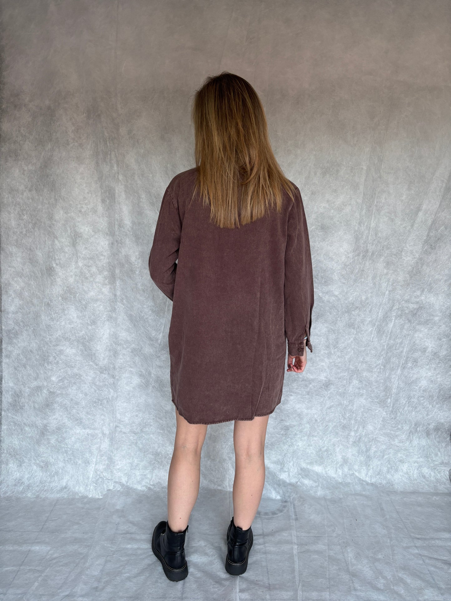 Mila jeanskleed - bruin