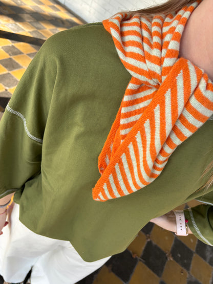 Amelia sjaaltje - groen/oranje