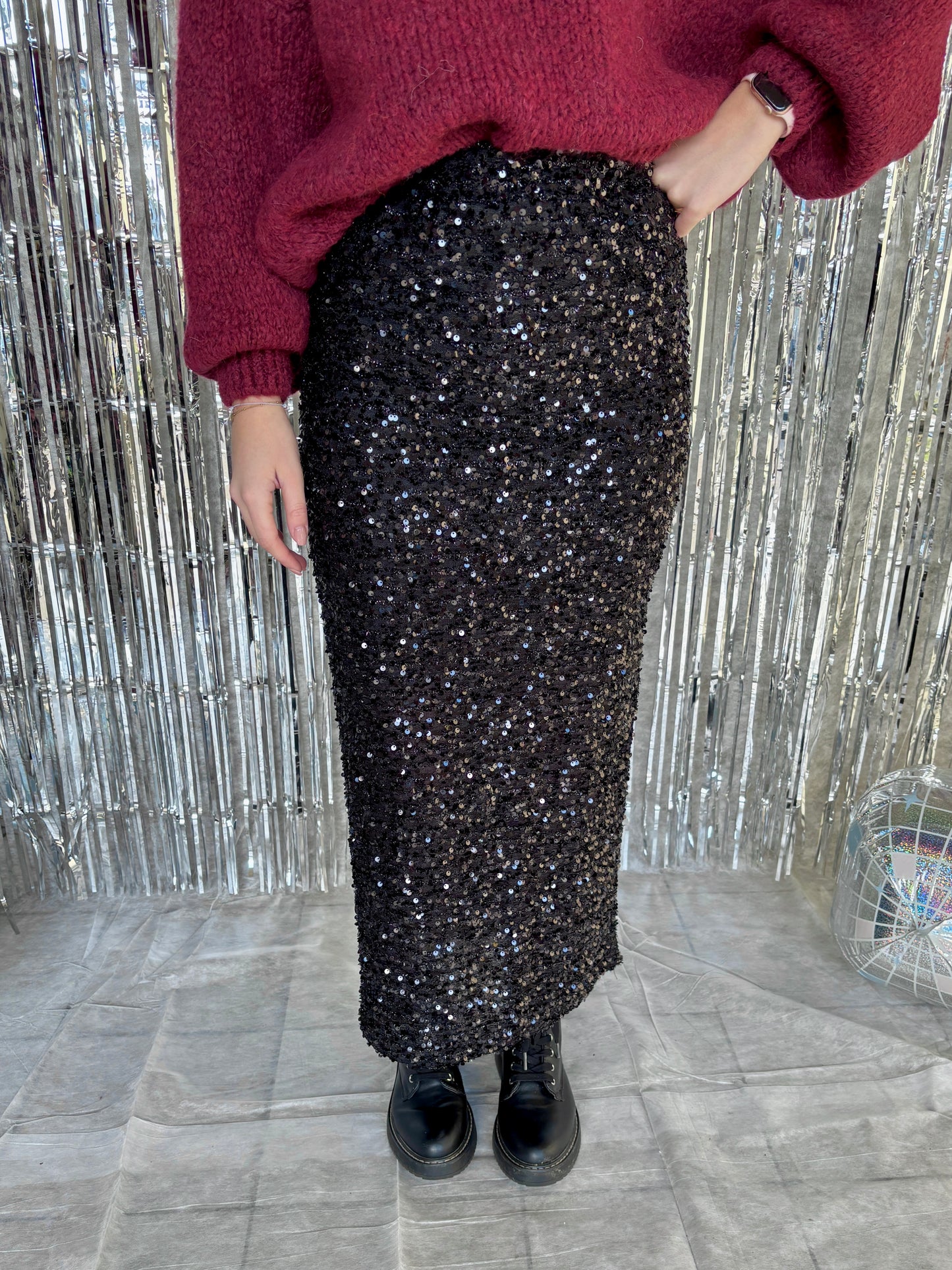 Glitter rok - zwart