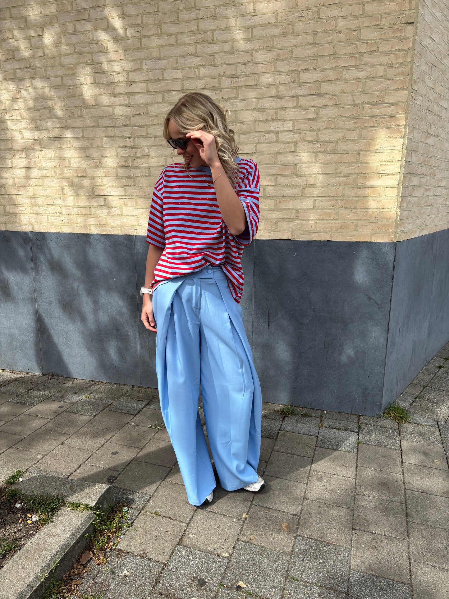 Nova glitter t-shirt - rood/blauw