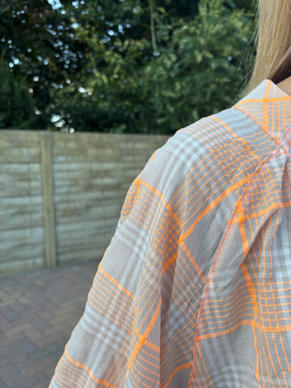 Liva blouse - bruin/oranje