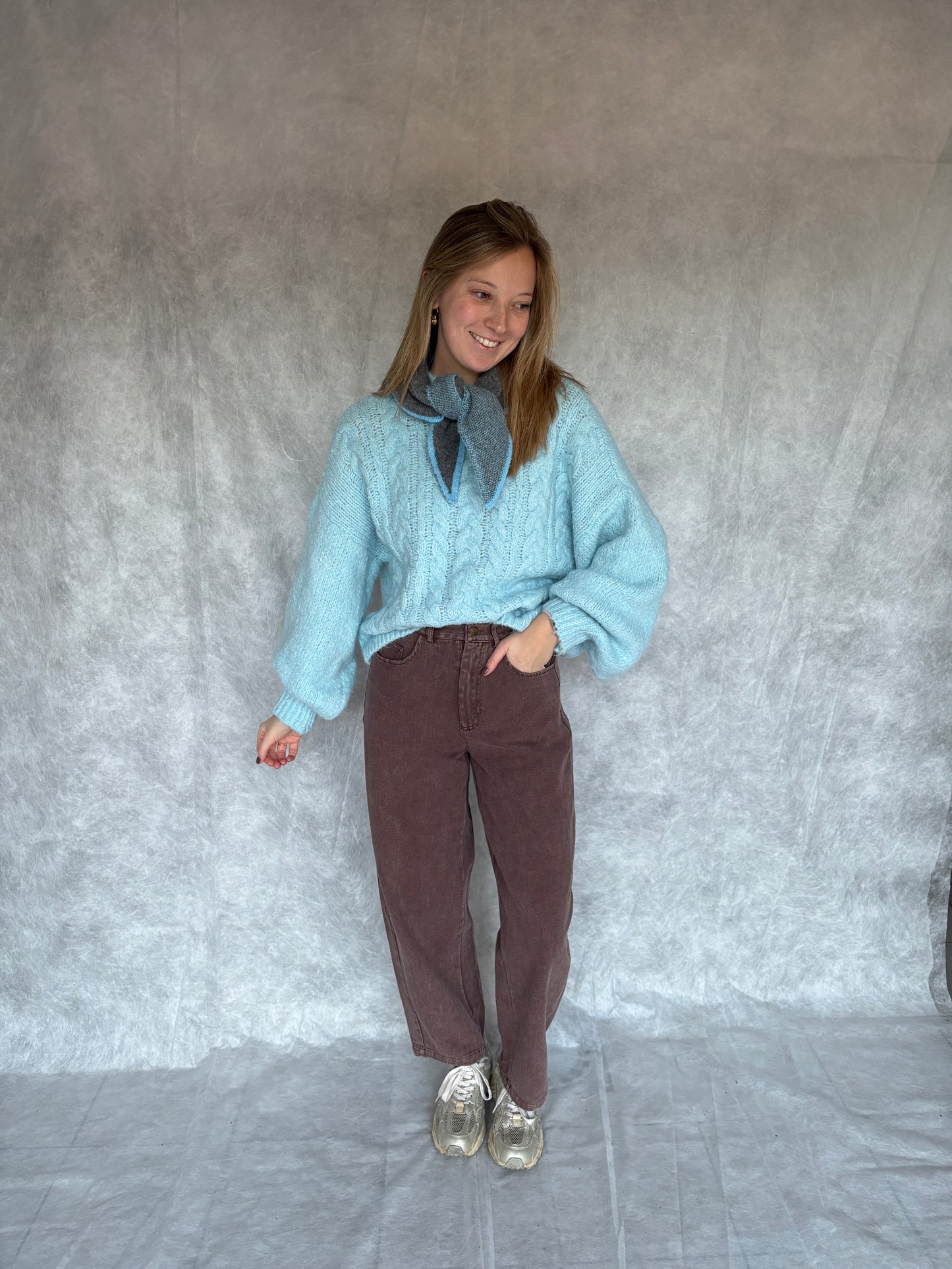 Ester sjaaltje - grijs/blauw