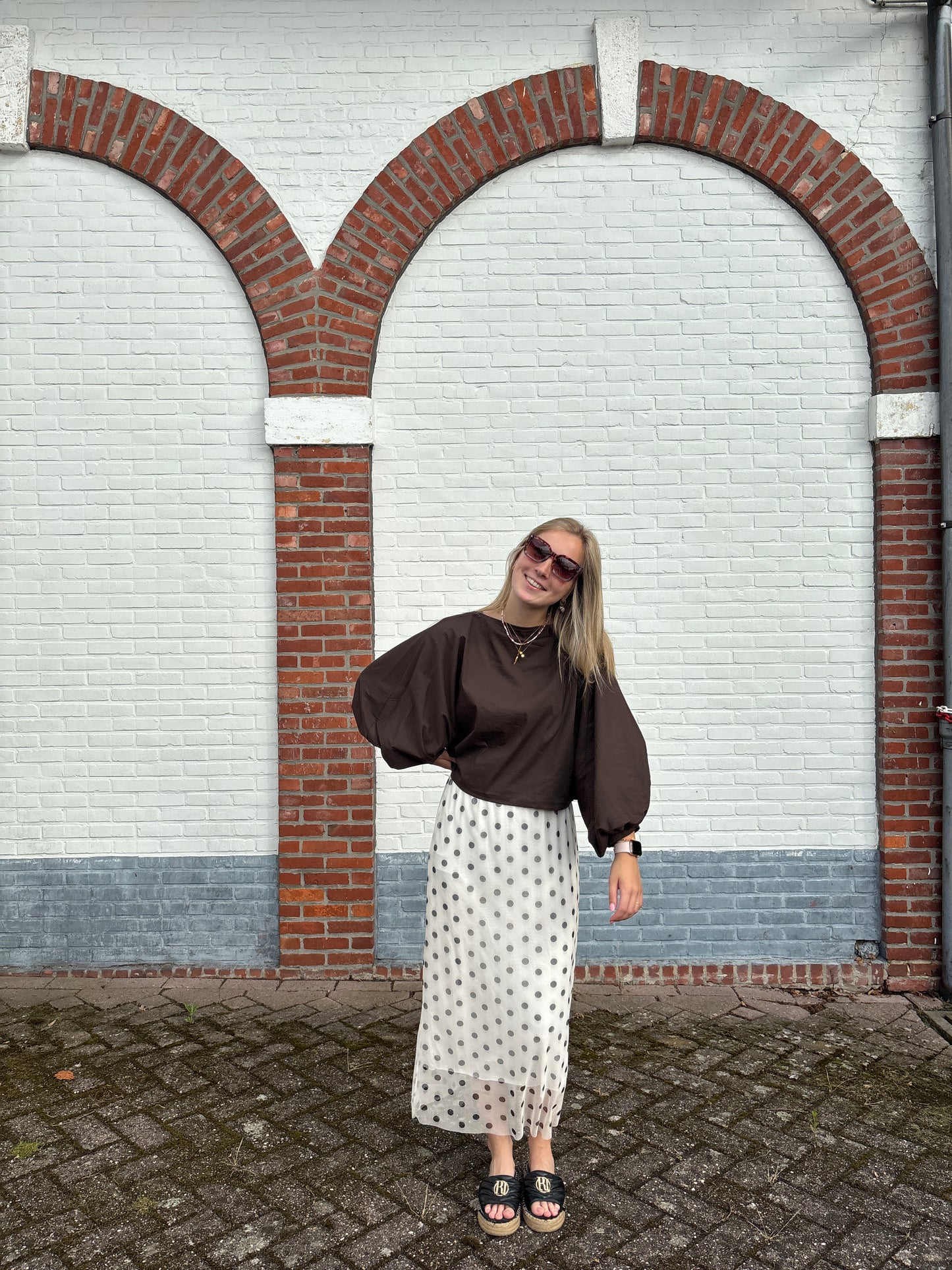 Ava rok - wit/zwart