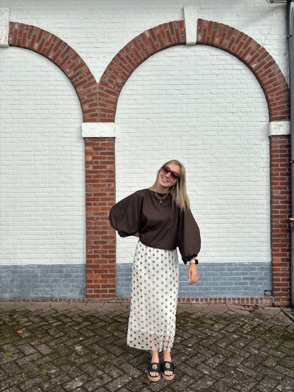 Ava rok - wit/zwart