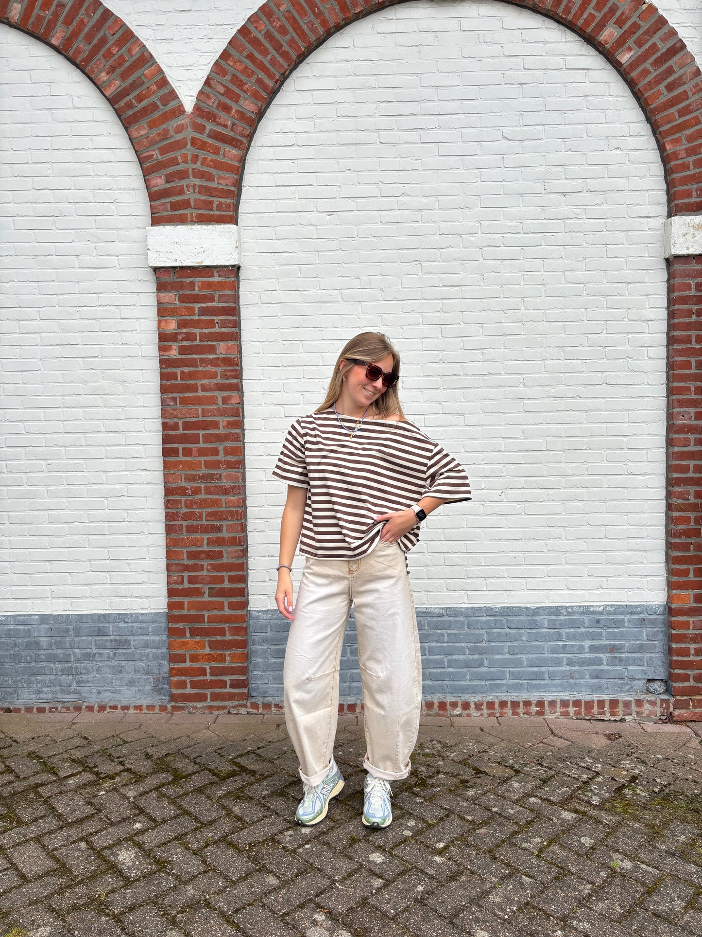 Nena T-shirt - bruin/beige