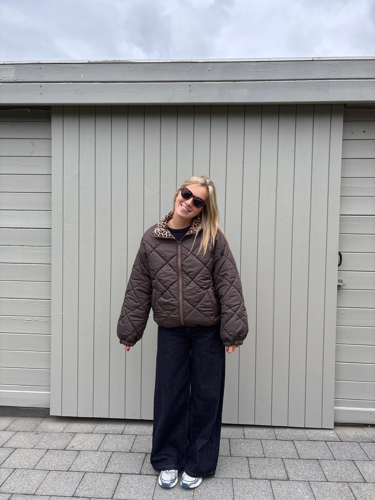 Ester reversible jas - leopard/bruin