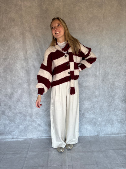 Viv vest + sjaaltje - bordeaux