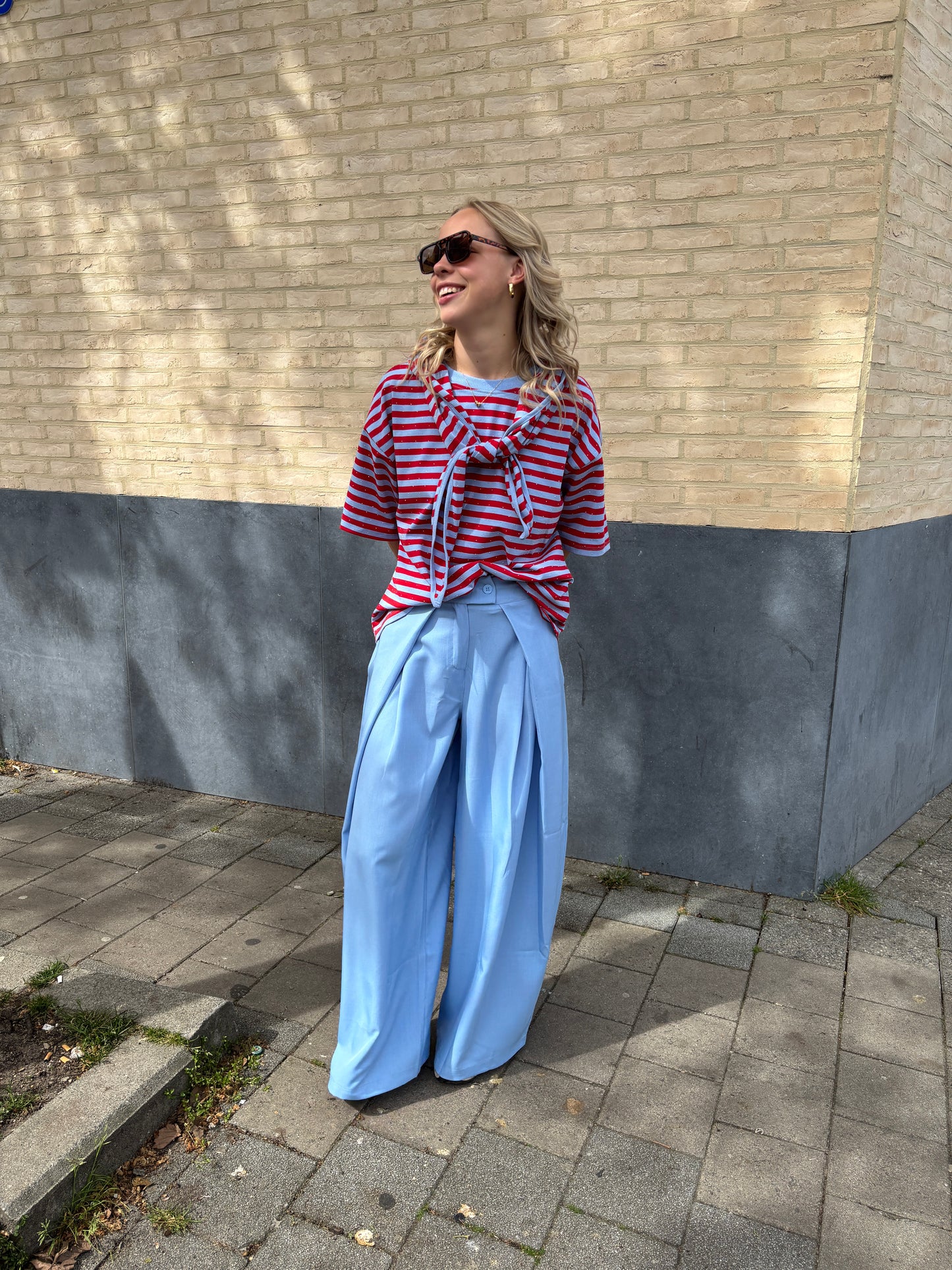 Nova glitter sjaaltje - rood/blauw