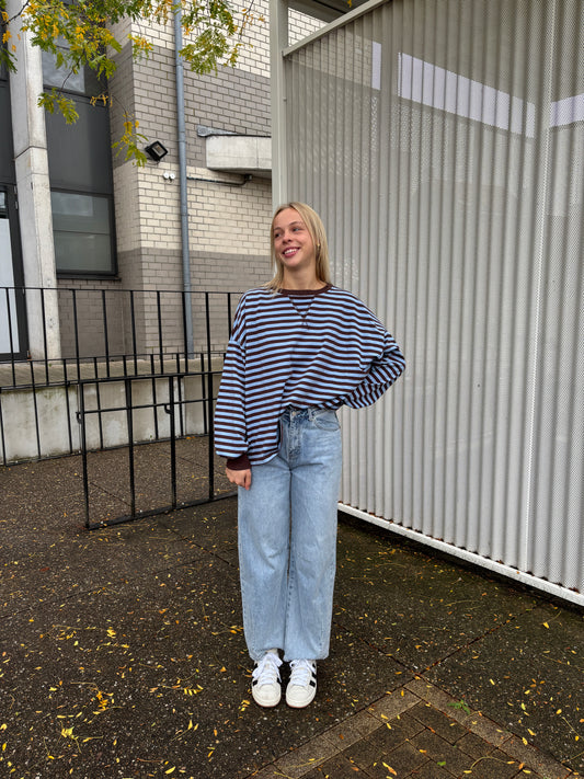 Sammy sweater - bruin/lichtblauw