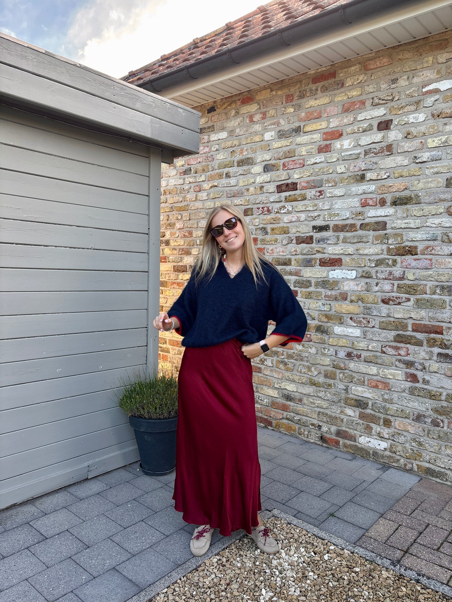Isa pull - donkerblauw/rood