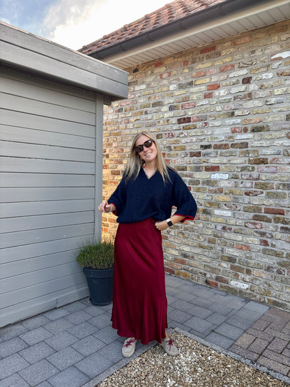 Isa pull - donkerblauw/rood
