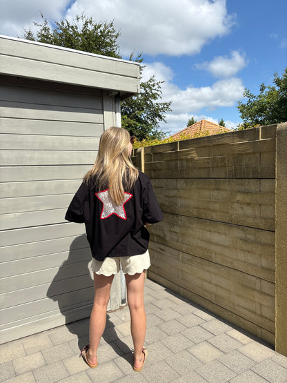 Star t-shirt - zwart