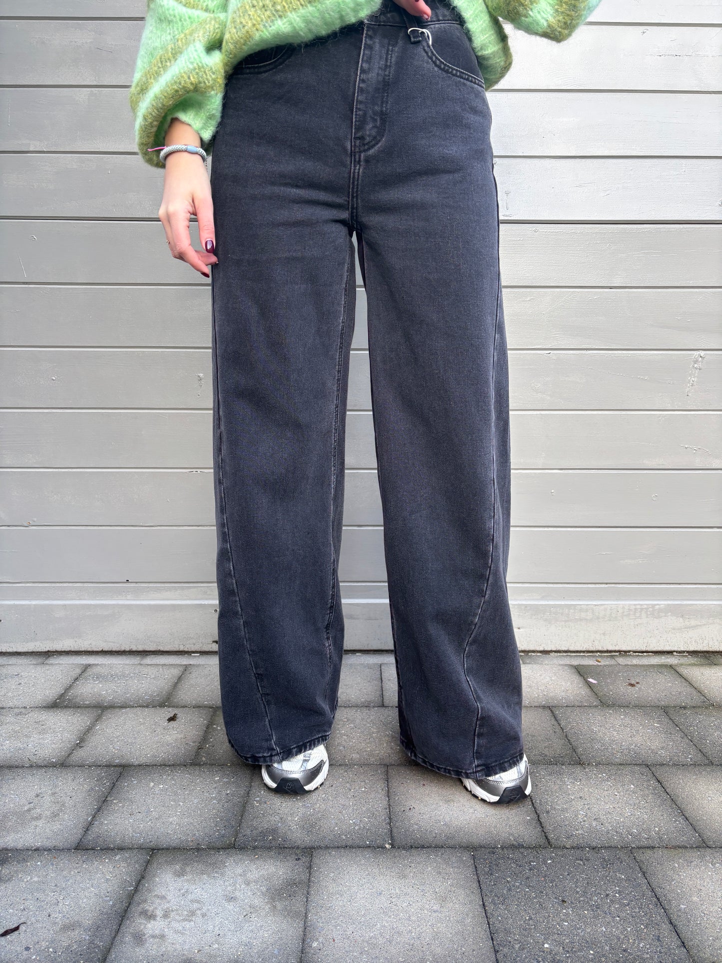 Palazzo jeans - donkergrijs